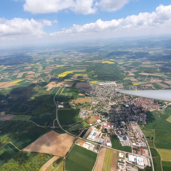 Erkundungsflug im Segelflugzeug